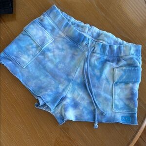 PINK Victoria's Secret Women's Blue Tie-Dye Shorts Size Medium
